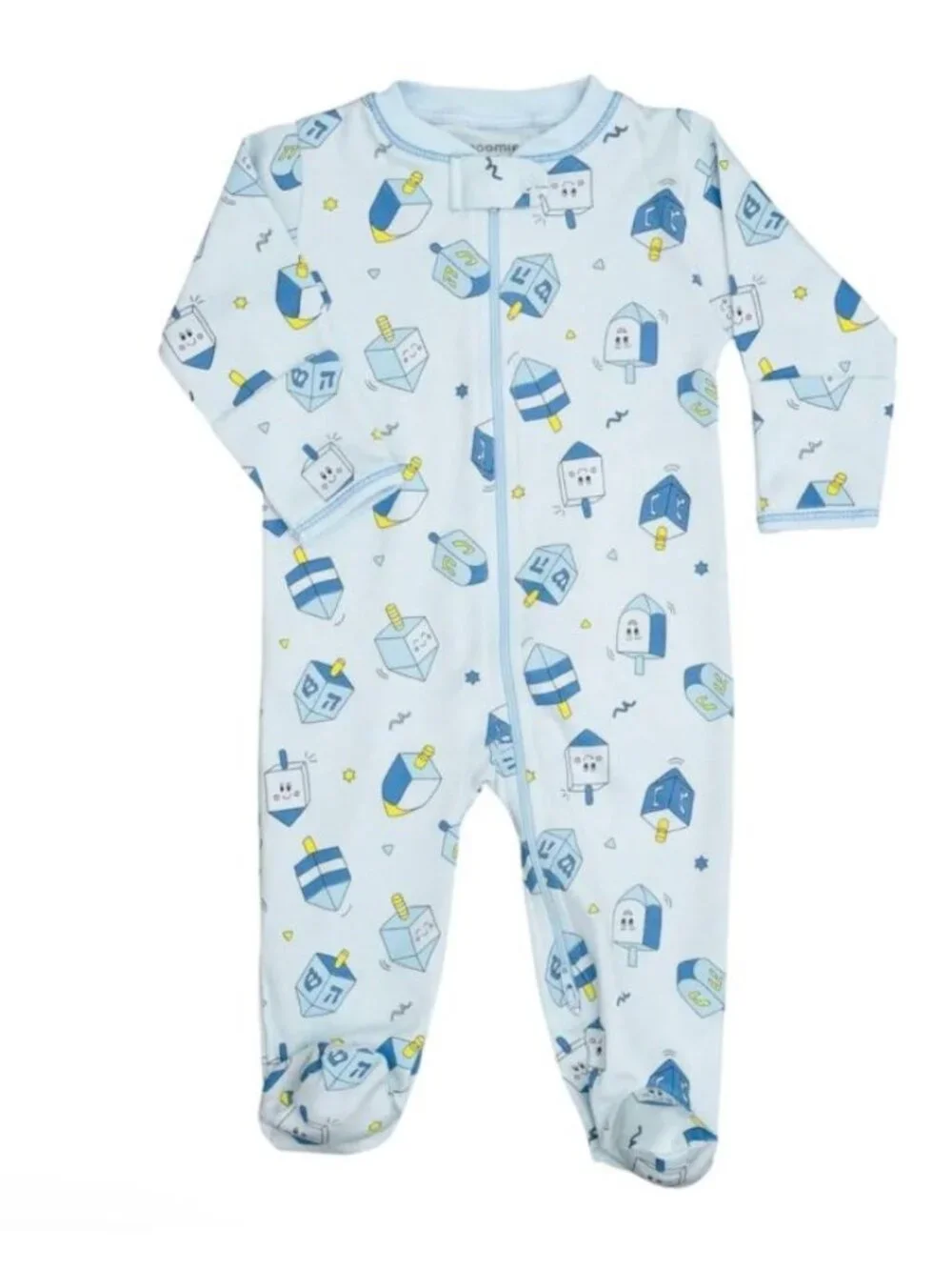 NOOMIE Happy Dreidels Zip Footies (unisex) 0-3 months,